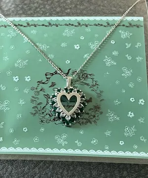Free People 925 real emerald moissanite necklace thumbnail 2