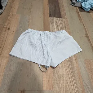 Striped Seersucker Style Pajama Shorts Size Small Blue White Sleepwear Lounge thumbnail 2