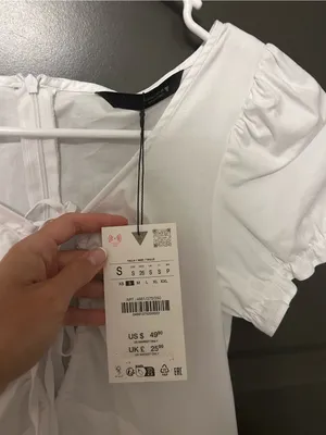 Zara White Puff-Sleeve Lace-Up Mini Dress thumbnail 4
