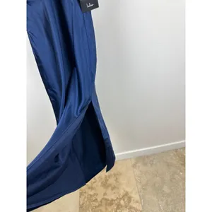 Lulus Jacey Navy Satin Halter Midi Dress Party Cocktail Classic Small NWT thumbnail 8