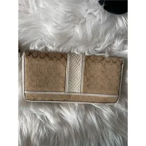 Coach tan and white wallet size 8x4 signature c thumbnail 2