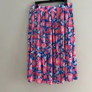 Ruby Rd. Floral Printed Yoryu Elastic Waist Midi A-Line Skirt size M thumbnail 4