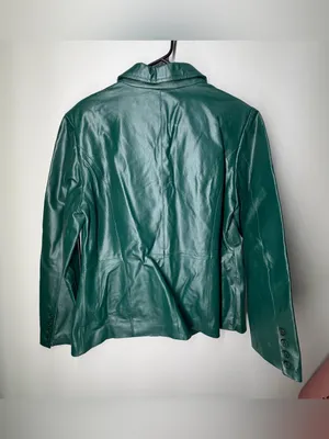 Chadwicks Vintage Y2K Deep Green 100% Leather Blazer Tailored Capsule Classic thumbnail 11