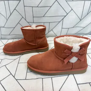 Koolaburra by UGG Victoria Mini Boot Size 9 Burnt Henna Suede Bow 1114731‎ thumbnail 4