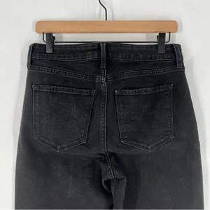 Old Navy High Rise Wow‎ Straight Leg Jeans Stretch Black Denim Size 8 thumbnail 6