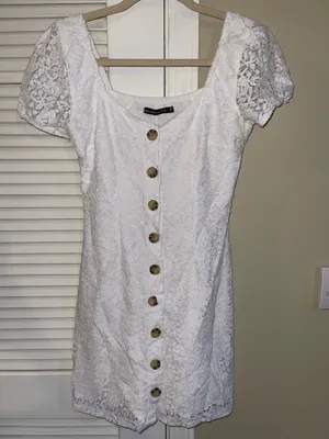 Abercrombie & Fitch White Lace Mini Dress thumbnail 1