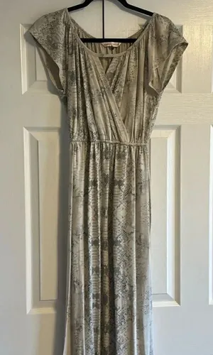 REBECCA TAYLOR Animal Print Short Sleeve T-Shirt Material Maxi Dress Size XS thumbnail 1