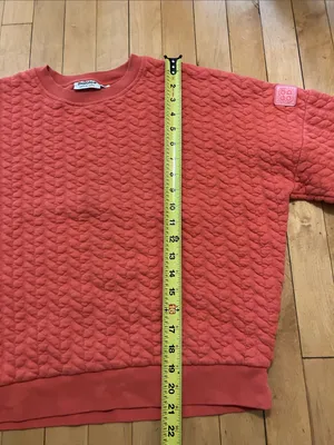 Maloja Quilted Crewneck Sweatshirt in Salmon Red Orange Size Medium thumbnail 8