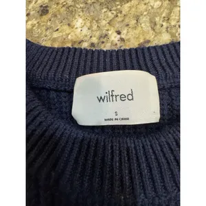 Aritzia Wilfred Maria Merino Wool Sweater Navy White Stripe Size Small thumbnail 5