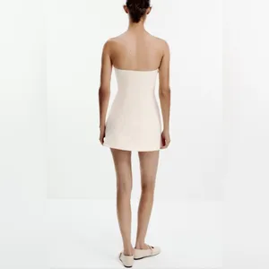 ZaraElegant Cream‎ Strapless Mini Dress thumbnail 3
