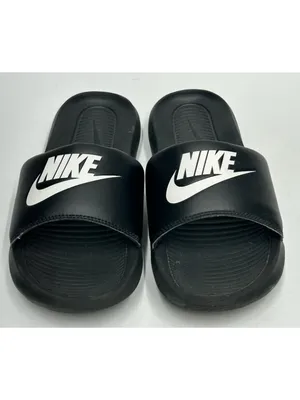 Nike Victori One Slides Women’s Size 8 Black White Logo CN9677-005 thumbnail 3
