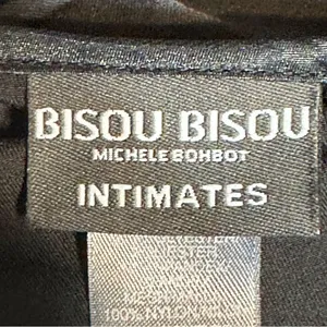 Bisou Bisou Intimates Black v - Neck Top with Sheer Details Sz Large thumbnail 2