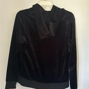 White Mark Velour Zip Up Hoodie Size L Black thumbnail 9