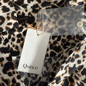 Quince Washable Stretch Silk Notch Collar Blouse, Leopard, M thumbnail 6