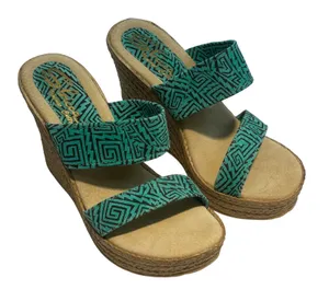 Sbicca Vintage Collection Kelli Turquoise‎ Geometric Espadrille Wedge Sandals 9 thumbnail 1