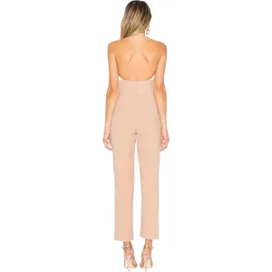 NWT REVOLVE x Chrissy Teigen‎ Micah Halter Open Back Jumpsuit in Nude Size XS thumbnail 2