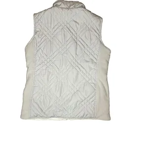 Izod Puffer Vest Reversible Zip Up‎ Fleece Lightweight Grayish White Vest Sz S thumbnail 4