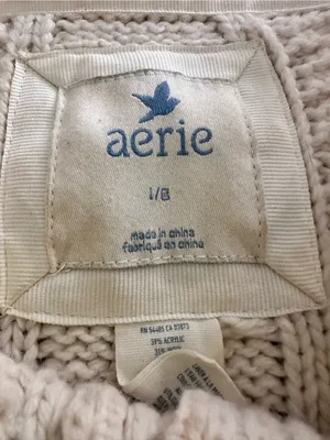 Vintage Y2K Aerie Cream Cable-Knit Button Wool Blend Cardigan Sweater thumbnail 6