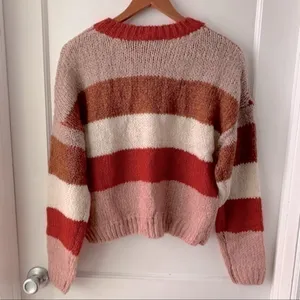 F21 striped dropped shoulder sweater NWT thumbnail 5