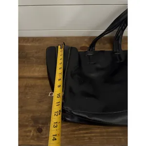 ZaraWomen Black Leather Shoulder Bag or‎ Tote with Gold Hardware thumbnail 6