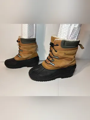 Lands End brown leather winter snow boots size 7 M thumbnail 2