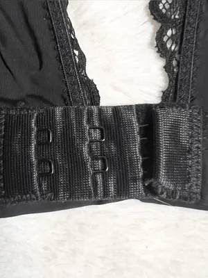 Xhilaration Black Deep Plunge Wire Free Lace Bralette Size Large thumbnail 11