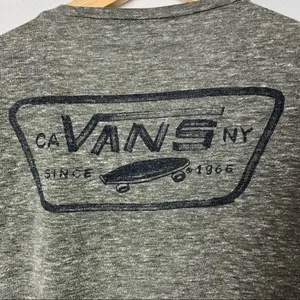 VANS‎ Gray Black Skateboard Logo Graphic T-Shirt XS thumbnail 4
