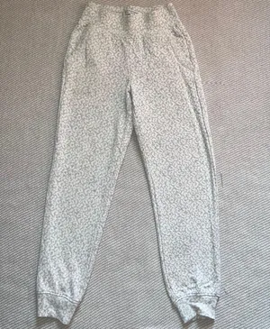 Liverpool White Gray Cheetah Animal Print Jogger Sweatpants Sz Xs thumbnail 1