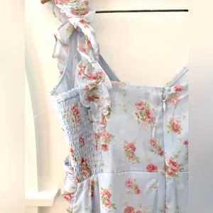 Abercrombie & Fitch Floral Asymmetric Ruffle Maxi Dress Size Small NWT Tiered thumbnail 11