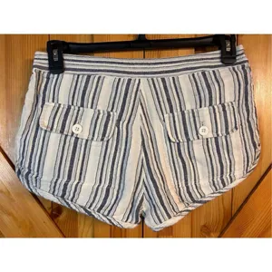 Free People FP Womens Night Moves Shorts Stripe Cotton Blue White Nautical Sz 4 thumbnail 3
