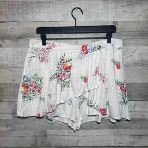 Free People Night Watcher Ivory Floral Patterned Flowy Shorts thumbnail 5