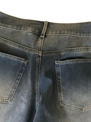 Halara Flex Asymmetric Low Rise Baggy Jean Sz SP Wide Leg Med Wash Casual thumbnail 6