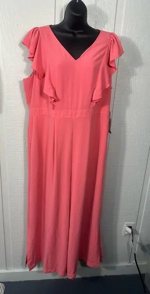 Rachel Parcell Coral Sleeveless Pantsuit Size XXL NWT thumbnail 1