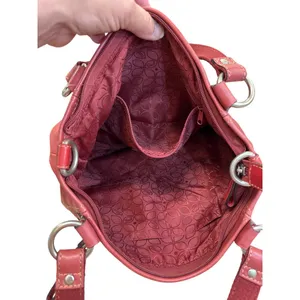Fossil Vintage Womans Red Leather Handbag Clutch With Dual Handles SKU8148 thumbnail 13