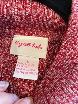 Chic Striped short sleeve Sweater - Red, Black, and White - vintage large thumbnail 3