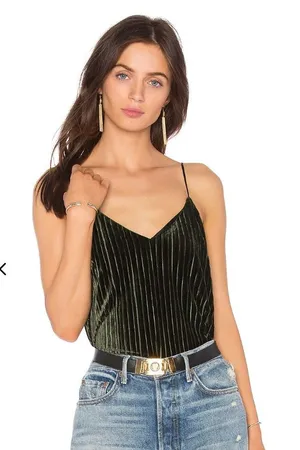 Line & Dot green velvet cami thumbnail 1