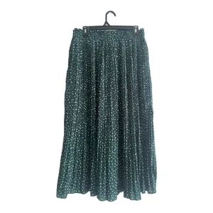 Exlura Women’s High Waist Green White Polka Dot Pleated Midi Swing Skirt Size XL thumbnail 3