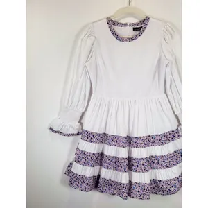 Tuckernuck Pomander Place Mini Dress White Floral Tiered Fran Puff Sleeve XS thumbnail 5