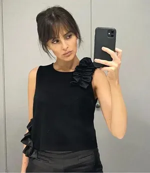 ASOS Ponte Crop Top With Satin Ruffle Detail thumbnail 2
