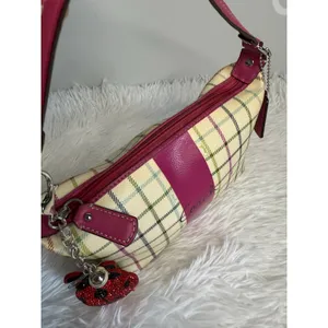 y2k COACH Heritage Plaid Mini Purse Shoulder Bag Wristlet thumbnail 7