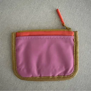 Lululemon Pink Orange Multicolor True Identity Card Case Coin Purse Nylon Wallet thumbnail 2
