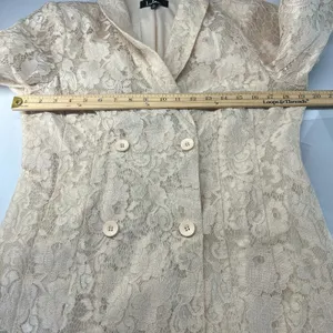 Lulus‎ Ronan Blazer Dress Womens M Red Beige Lace Floral Lined Double Breasted thumbnail 13