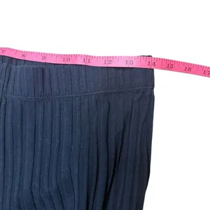 BlacktoGrey Black Ribbed Flare Leggings High Waisted Cotton Large thumbnail 3