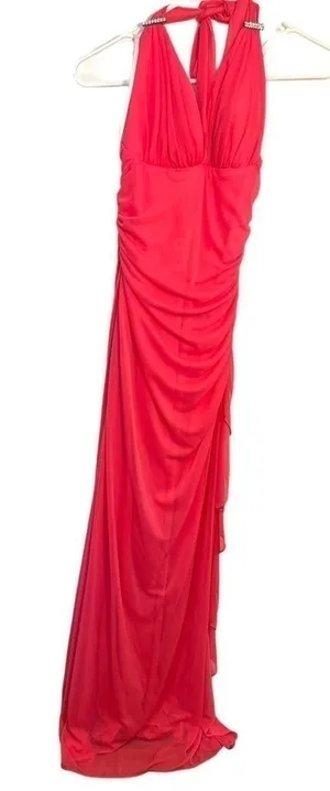 Vintage Betsy & Adam by Linda Bernell Women's Halter Dress Pink Maxi Dress Prom thumbnail 1