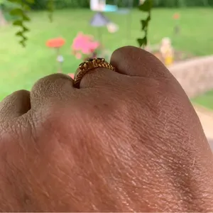 Cole Haan Gold Ring with Crystals size 7 braided band thumbnail 4