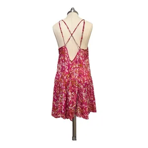 Anthropologie NWT Sz S Pink Floral Tunic Summer Dress Sleeveless Straps thumbnail 6