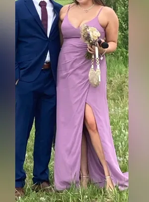 Elegant Azazie Lavender Spaghetti Strap Dress thumbnail 1