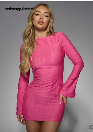Missguided sequin bedazzled mini dress thumbnail 1
