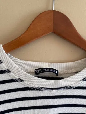 Zara striped long sleeve shirt thumbnail 5