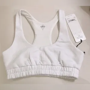 NWT Alo Yoga Scoop Neck Sweatshirt Bra White Size XS thumbnail 4